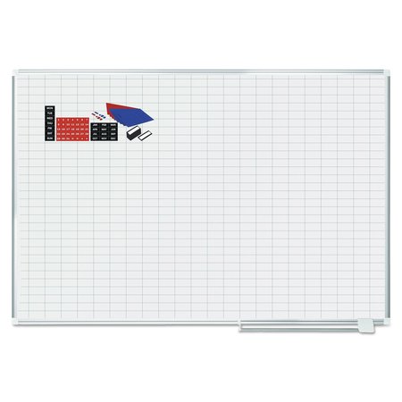 MASTERVISION Grid Planning Board w/ Accessories, 1 x 2 Grid, 72 x 48, White/Silver MA2792830A